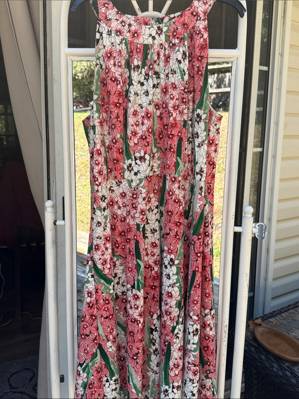 Tommy Hilfiger Floral Maxi Dress in Pink, White & Green